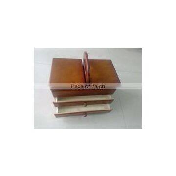 2015 hot selling FSC&SA8000 Wooden 2 Drawer Love Jewellery Box with handle