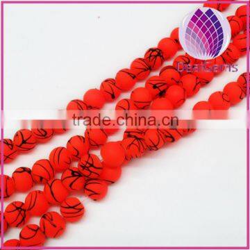 Fashion beads matte 8mm round rubber glass rosary bead