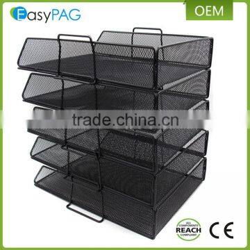 Good Flanging School / Office Mesh Desk Supplies Organizer 5 Tier Wall Mounted File Holder Magazine Rack photo-6
