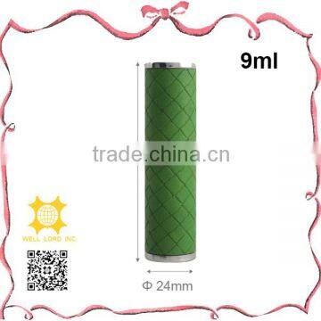 12ml Classic Silver Loop Black Leather Wrapped Purse Atomizer photo-3