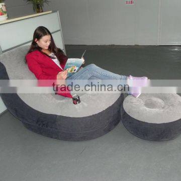 inflatable flocked sofa ultra lounge with ottoman