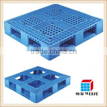 cross base single sided 1210 blue rackable high quality plastic pallet