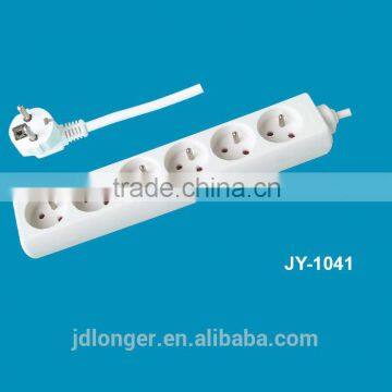 hot sale high quality 6 way extension french socket w/o switch power strip CE 16A 220V china socket