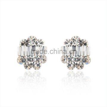 2016 Alibaba flower shape multicolor cubic zircon stud earring 18k yellow gold plated women's earring