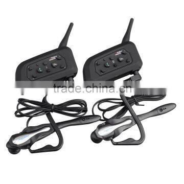 2 pcs V6-1200m Wireless Bluetooth Headset Intercom Earhook Earphone Suit for Football Referee Judge Bicycle