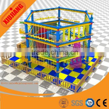 Popular indoor climbing rope net/jungle gym/obstacle course playground equipment