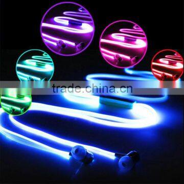 Metal Head Cheap Colorful Earphones Headset, LED Headphone Flash Night Light Earphone With Clip Mic For Smartphone photo-4