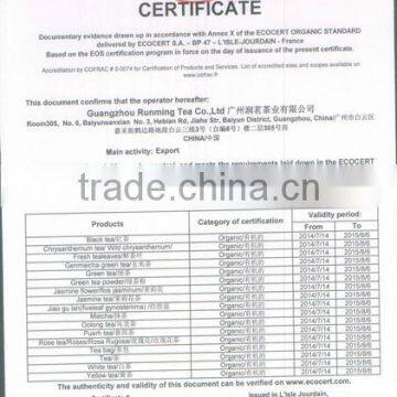 Organic-certificate of Export