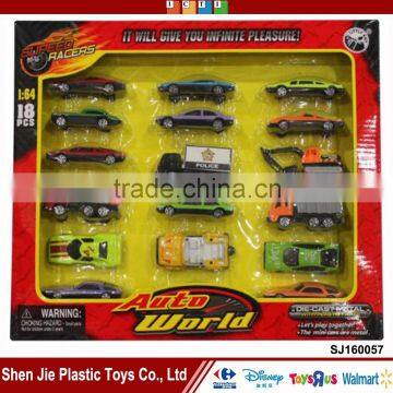 18pcs 1:64 free wheel die cast model car for wholesale