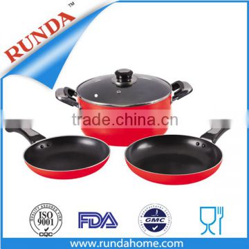 2016 hot selling 4pcs aluminium sauce pot and frypan cookware set with inner non-stick coating