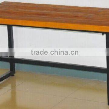 Wrought Iron leg with solid wood top table(XY140091)