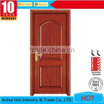 Arched Stripe Pattern Solid Wooden Doors Factory Direct Wooden Double Front Door Storm-proof Waterproof House Door