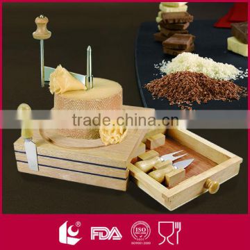 High quality wooden cheese board set with magnetic knives holder