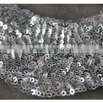 Latest Black and Silver Wave Sequin Pattern Textile Fabric, Sequin Fabric Textile for Home Textile photo-6