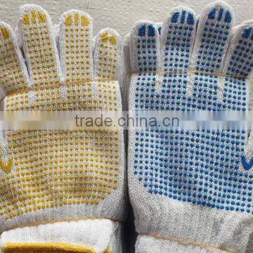 cheap 7G/10G quality cotton dotted gloves with cheap price work gloves industry protecty gloves