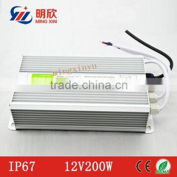 12v 16.7a 200w waterproof IP67 led driver , outdoor 12v200w led driver