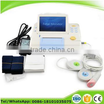 Touch Screen Fetal Monitor machine TOCO FHR Doppler transducer Fetal heart rate monitoring PC