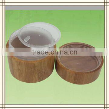 round airless jar with bamboo lid, bamboo bottle