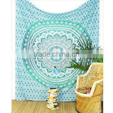 Tapestry Twin Bedspread Cotton Printed Single Dorm Bed Cover Manufacturing Tapestries Indian Exporter Wall Decor