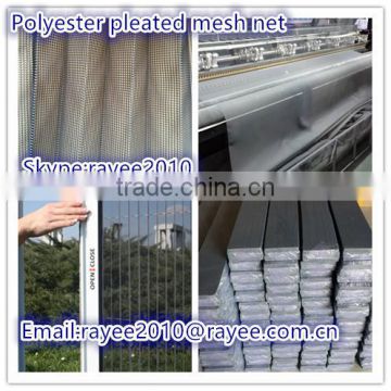 pleated insect screen net, pleated mosquito screen net,grey color mesh curtain net