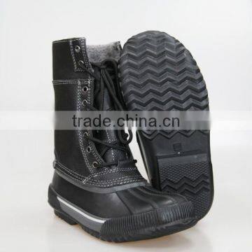 Mens Leather Half Winter Boots With Rubber Sole