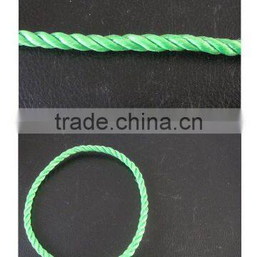 5mm 3-strand twist green pp splitfilm rope--packing rope