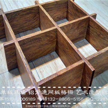 Metal Grille Ceiling, Wood Grain Aluminum Grille, Art Grid Window Grille, Guardrail Grid Plate. photo-2