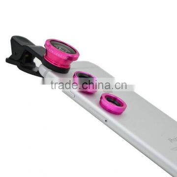 Fashionable 3 in 1 Clip-on Camera Adapter Optical Microspur Fisheye Wideangle Lense for Mobile Phone photo-5