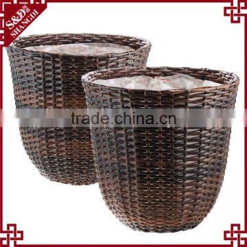 S&D Synthetic Rattan Garden Pots for Sale Planting Pots Cheap , Indoor&Outdoor Rattan Flower Pot , Stackable Plastic Garden Pots photo-2