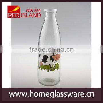 1L Stamping Milk Glass Bottle With Tin Lid 2016 Hot Selling photo-3