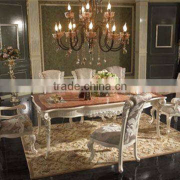 Antique Fashion Paris Round Dining Table Set, Latest Design Double Layer Dining Table Set With Lazy Susan photo-6