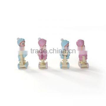 Baby Gift Pink and Blue Polyresin Baby Figurines photo-5