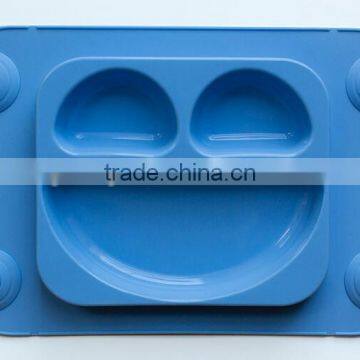 Silicone Mini Portable Baby Suction Plate & Placemat In One With Lid