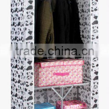 Single Canvas effect Wardrobe Clothes Storage Cabinet