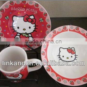 KC-00290/ceramic tableware dinner set/3pcs hello kitty design