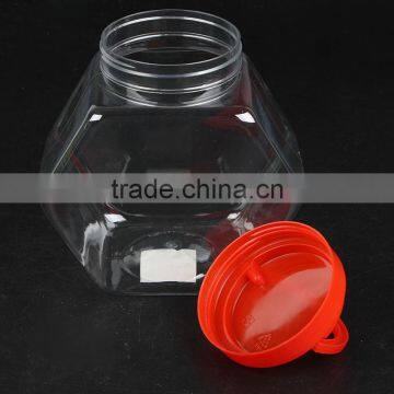 plastic jar storage clear custom plastic food grade candy container/jar with cap