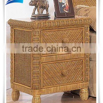 Rattan Wicker 2 Drawer Night Stand,Modern Home Funriture