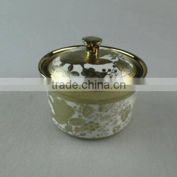 Ceramic Gold Decal Ceramic Condiment Set With Iron Stand photo-3
