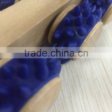 High Quality 8 Wooden Roller Rolling Ball Wheel Massager Slimming Care Fitness Massage Tool photo-4