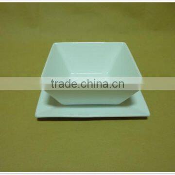 Wholesale China Cheap Stocked White Porcelain Ceramic Soup Bowl With Dish photo-5