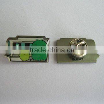Metal badge with epoxy coating
