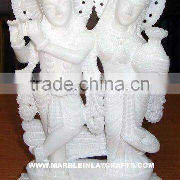 Italian Marble Radha Krishna Statue