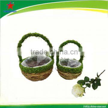 round rattan basket for flower arangement or plantting