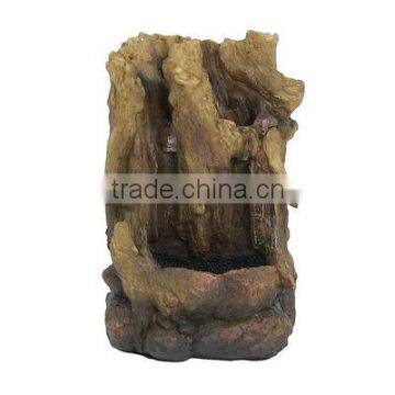 Hollowed Log Tabletop Water Fountain With LED Light
