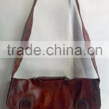 Stylish Handmade Vintage Pure Goat Leather Office Briefcase photo-3