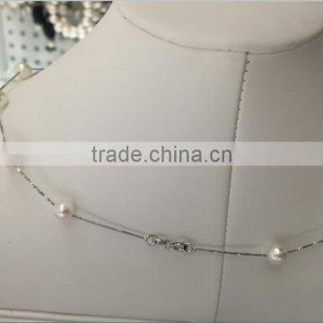 19" 6-7mm White Freshwater Pearl Necklace Designs photo-2