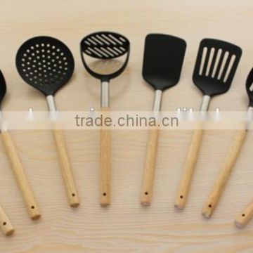 2016 new wood hand nylon head cooking utensil and cookware