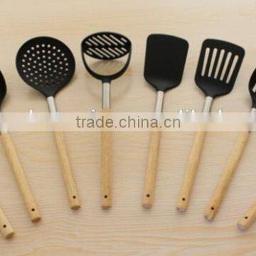 2016 new wood hand nylon head cooking utensil and cookware