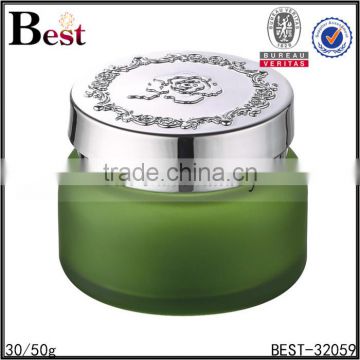 30g 50g hot products skin care cream green glass cosmetic jar high quality empty cosmetic glass jar china suppliers manufacture