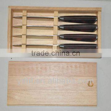High Quality 4PCS Steak Knife Set With Rubber Wood Stored Box photo-3